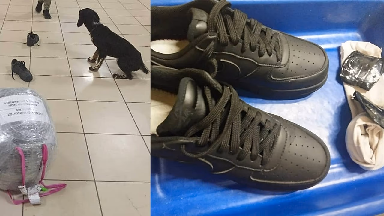 Aduana halla cocaína oculta en un zapato