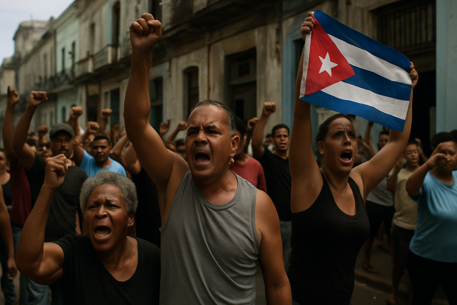 Cubanos claman por un cambio de régimen en medio de crisis social